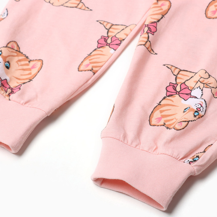 Пижама для девочек, цвет персиковый, рост 104 см - фото 1907976659