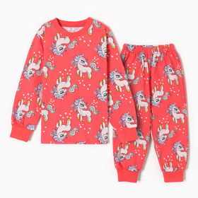 Пижама для девочек, цвет малиновый, рост 98 см