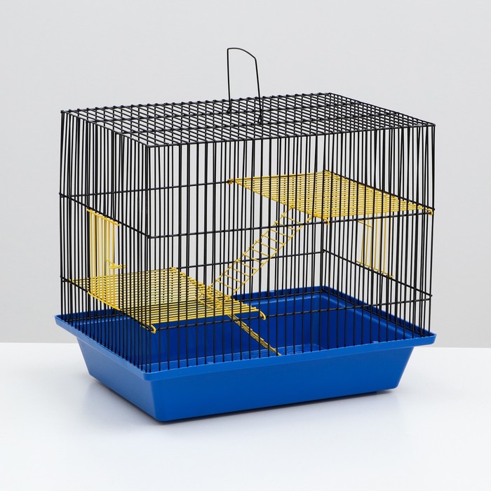 Клетка для грызунов "Гризли 3" с металлическими полками и лесенками, 41 х 30 х 38 см микс - Фото 1