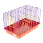 Клетка для грызунов 2-этажная, с металлическими полочками и лесенкой, микс цветов - Фото 1