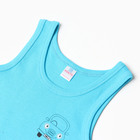 Майка для мальчиков, цвет бирюзовый, рост 98 см (комплект 2 шт) - фото 23530099