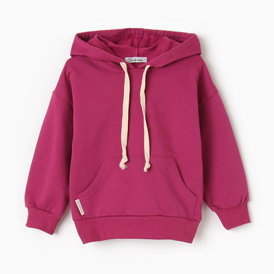 Толстовка для девочки BONITO с начёсом, малиновая, рост 134-140 см