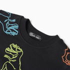 Свитшот для мальчика, цвет черный/дино, рост 110 см - фото 23540316