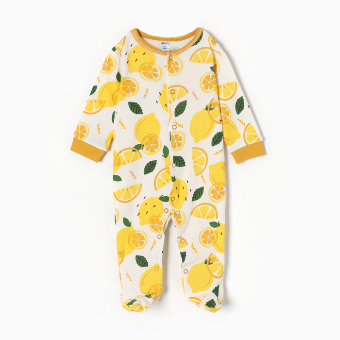 Комбинезон детский, цвет белый/лимоны, рост 62 - Фото 1