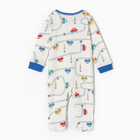 Комбинезон детский, цвет белый/машинки, рост 80 - фото 23536125