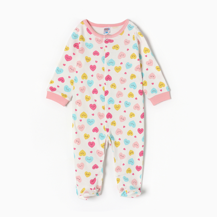 

Комбинезон детский, цвет белый/сердечки, рост 74