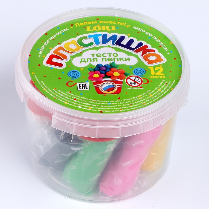 Набор №3 Тесто для лепки 12цв Тдл-003 - Фото 1