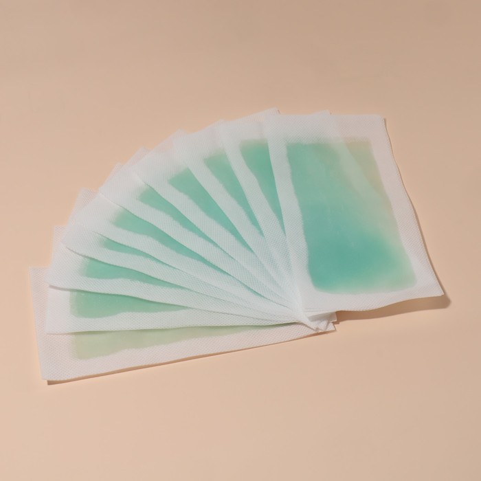 Восковые полоски для депиляции тела, с ароматом алоэ, 19 × 9 см, 20 шт, цвет зелёный
