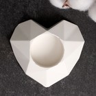 Подсвечник "Сердце полигональное" 8х8х2 см, белый - Фото 4