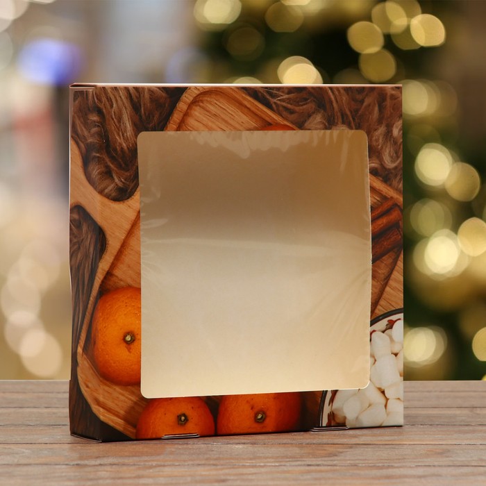 Коробка складная "Новогоднее настроение", 20 х 20 х 4 см - Фото 1