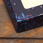 Коробка подарочная новогодняя складная, с окном, «Олени», 20×12×4 см - Фото 3