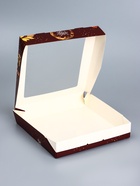 Коробка складная, подарочная новогодняя с окном «С Новым годом», 20×20×4 см - Фото 3