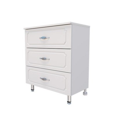 Комод для ванной «Пинта 600», на ножках, 3 ящика, 300×600×800 мм, цвет белый