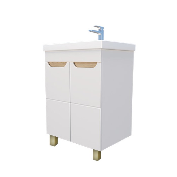 Тумба напольная «Амалия 60», с раковиной «Томь», 360×600×860 мм, цвет белый/сонома - Фото 1