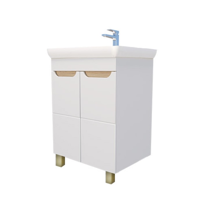 Тумба напольная «Амалия 60», с раковиной, 340×540×860 мм, цвет белый/сонома - Фото 1