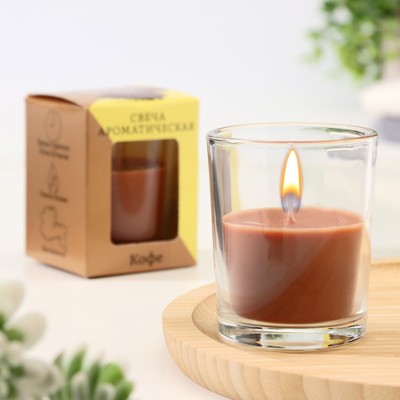 Ароматическая свеча в стакане 5×6 см, кофе