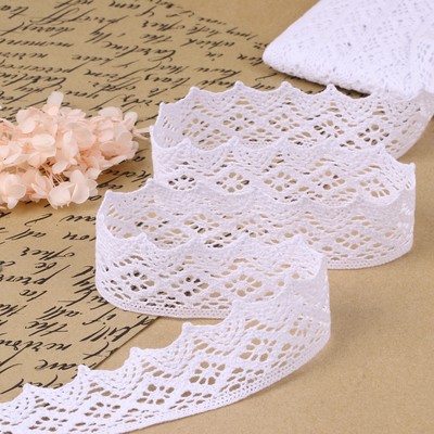 Кружево вязаное, 40 мм, 10±1 м, белое