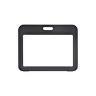 Бейдж горизонтальный, внешний размер 100×80 мм, внутренний размер 85×54 мм, чёрный - Фото 3