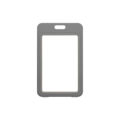 Бейдж вертикальный Calligrata, без держателя, внешний размер 110×70 мм, внутренний размер 85×54 мм, пластик, софт-тач, серый