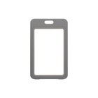 Бейдж вертикальный, внешний 110х70 мм, внутренний 85х54 мм, серый (10 шт) - фото 809443844