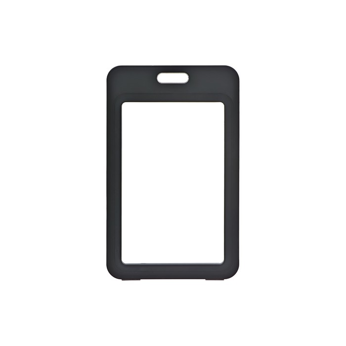Бейдж вертикальный, внешний размер 110×70 мм, внутренний размер 85×54 мм, чёрный - Фото 1