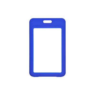 Бейдж вертикальный Calligrata, без держателя, внешний размер 110×70 мм, внутренний размер 85×54 мм, пластик, софт-тач, синий