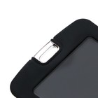 Бейдж вертикальный, внешний размер 110×70 мм, внутренний размер 83×52 мм, силиконовый, чёрный - Фото 3