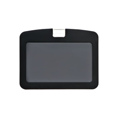 Бейдж горизонтальный, внешний размер 100×79 мм, внутренний размер 85×54 мм, силиконовый, чёрный