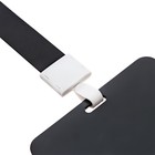 Бейдж горизонтальный, внешний, 100×80 мм, внутренний 52×82 мм, лента 42 см, Черный - Фото 3