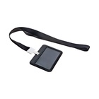 Бейдж горизонтальный внеш.10х8см. внут.5,2х8,2см, лента 42 см, Черный - фото 809443870