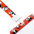 Бейдж горизонтальный, внешний, 100 х 80мм, внутренний 52 х 82мм, лента 42 см, Панда - фото 23481702