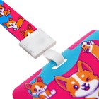 Бейдж горизонтальный, внешний размер 100×80 мм, внутренний размер 52×82 мм, на ленте 42 см, «Корги» - Фото 3