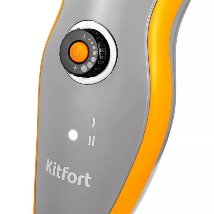 Паровая швабра Kitfort КТ-1047, 1500 Вт, 370 мл, шнур 8 м, серо-оранжевая