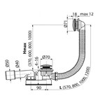 Сифон для ванны Alcadrain A507CKM, стоковое отверстие d=52, система click/clack, длина сифона 57 см - Фото 2