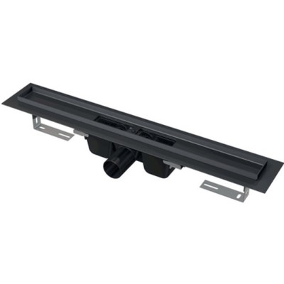 Трап Alcadrain APZ1BLACK-550, с порогами, 550 мм, чёрный матовый