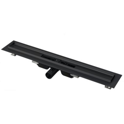 Трап Alcadrain APZ101BLACK-850, с порогами, 850 мм, чёрный матовый