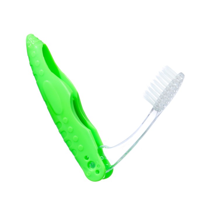 Зубная щетка складная в индивидуальной упаковке, 1 штука, средней жесткости, микс