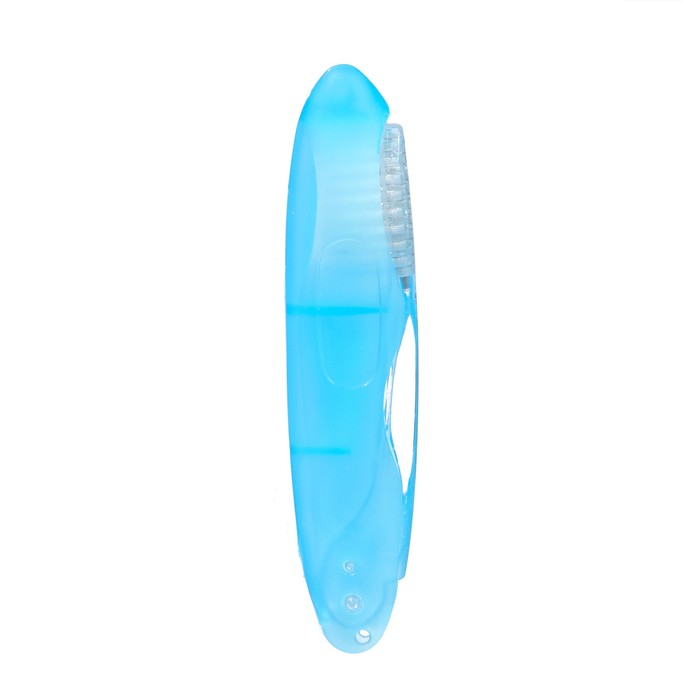 Зубная щетка складная в индивидуальной упаковке, 1 штука, средней жесткости, голубая - Фото 1