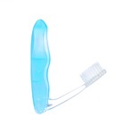 Зубная щетка складная в индивидуальной упаковке, 1 штука, средней жесткости, голубая - Фото 2