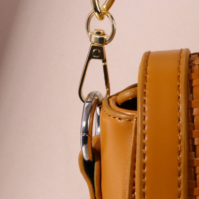 Ручка для сумки, с цепочками и карабинами, 60 см, цвет золотой