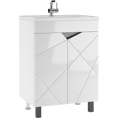 Тумба «Домино» Vector, под раковину Absolute 60, без ящика, 594×447×819 мм, цвет белый