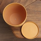 Горшок цветочный с поддоном 4,7 л, коричневый керамика, "Рябь" (М) - фото 23460605