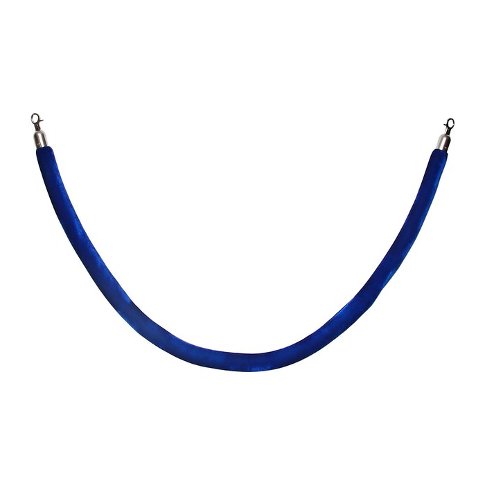 Канат бархатный оградительный, cеребряный наконечник-1,5м, синий - фото 1907977277