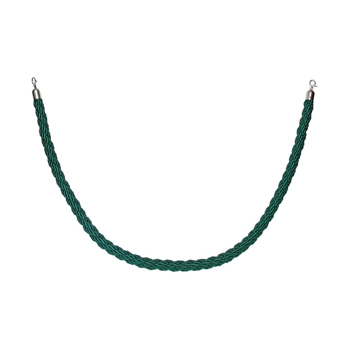 Канат плетеный оградительный 1.5м, cеребрянный наконечник, зеленый - фото 1928431439
