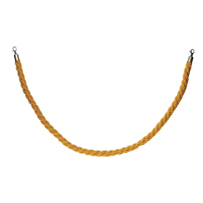 Канат плетеный оградительный 1.5м, cеребрянный наконечник, желтый - фото 1919835237