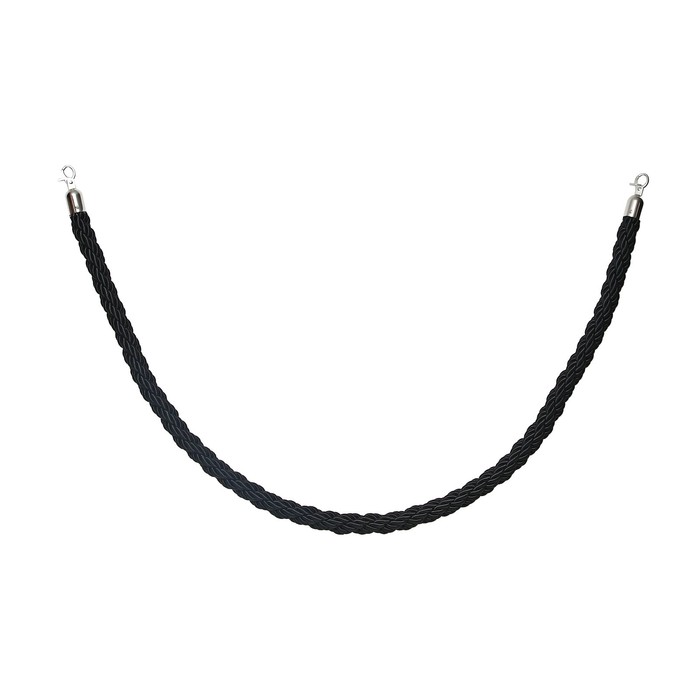 Канат плетеный оградительный 1.5м, cеребрянный наконечник, черный - фото 1907977289