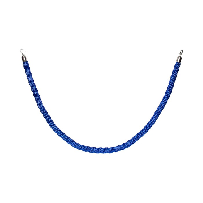 Канат плетеный оградительный 1.5м, серебрянный наконечник, синий - фото 1907977292