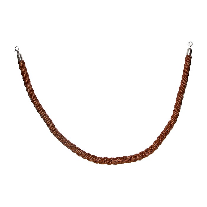 Канат плетеный оградительный 1.5м, cеребрянный наконечник, коричневый - фото 1909442044