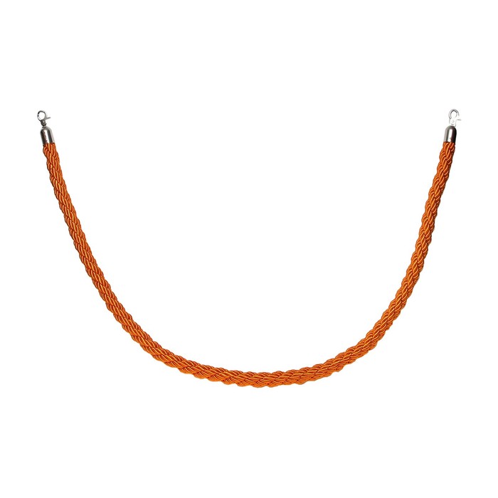 Канат плетеный оградительный 1.5м, cеребрянный наконечник, оранжевый - фото 1907977298