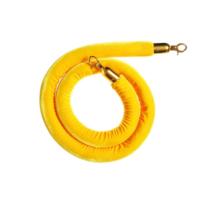 Канат бархатный оградительный, 1.5 м, золотой наконечник, жёлтый - Фото 1